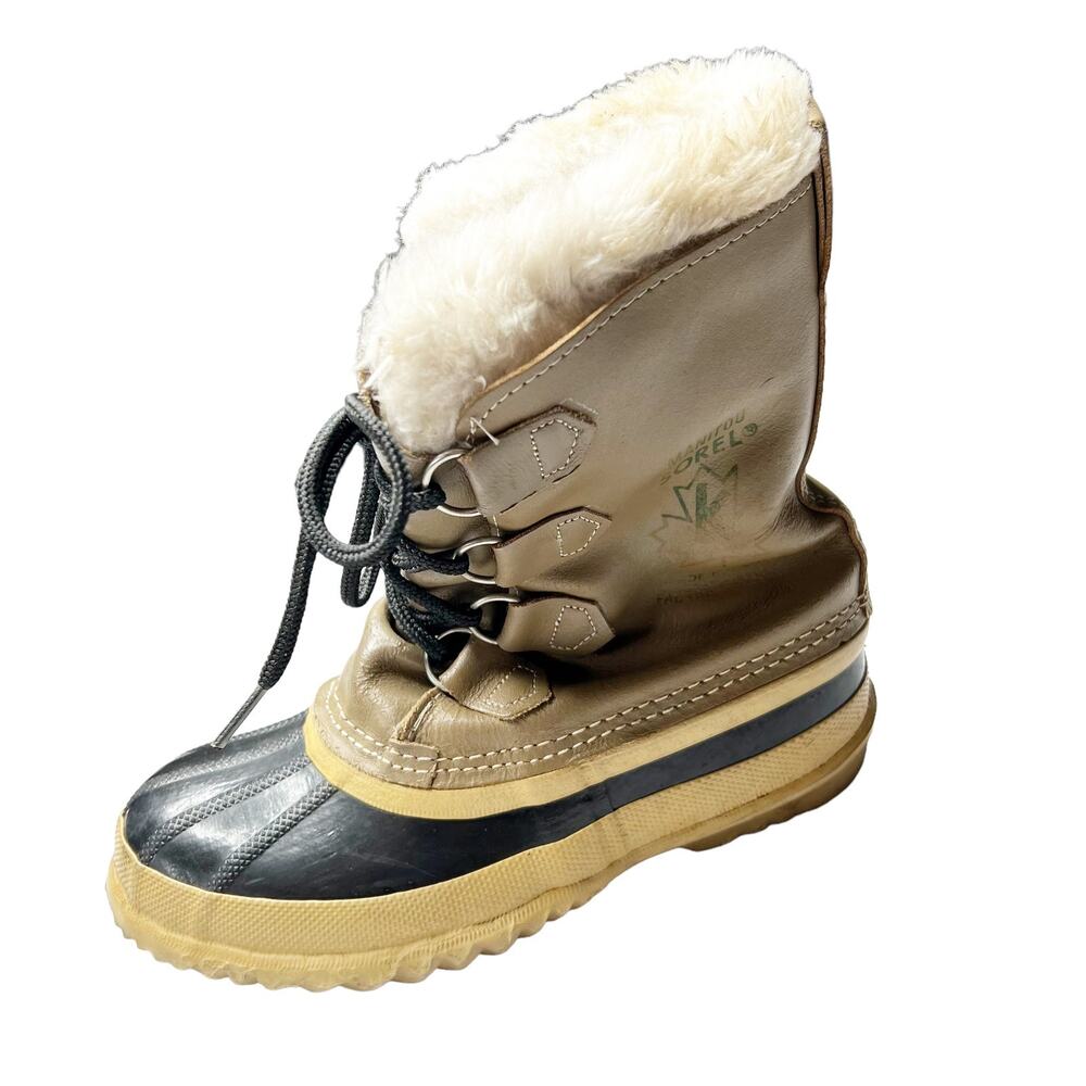 Sorel Women's Tan, Black and Cream Winter Rain Boot